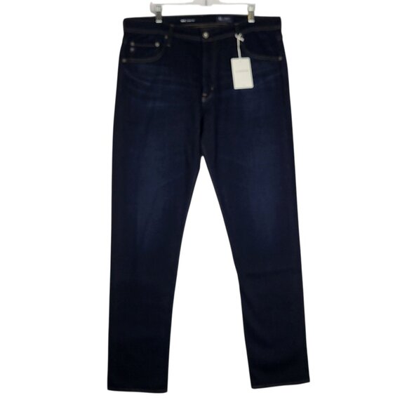 AG Adriano Goldschmied Tellis Modern Slim Stretch Dark Wash Jeans Sz 38× 34 NWT - Picture 1 of 7
